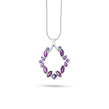 Load image into Gallery viewer, Amethyst and Blue Topaz pendant in sterling silver by Joryel Vera, style P16518 - view 3