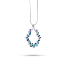 Load image into Gallery viewer, Amethyst and Blue Topaz pendant in sterling silver by Joryel Vera, style P16518