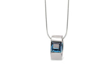 Load image into Gallery viewer, Green Quartz and London Blue Topaz pendant in sterling silver by Joryel Vera, style P3803