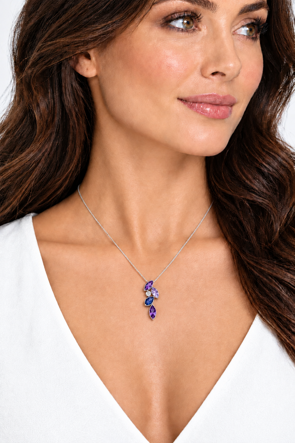 Multi Gemstone Pendant in 925 Sterling Silver | P3843