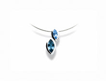 Load image into Gallery viewer, Blue Topaz and Peridot pendant in sterling silver by Joryel Vera, style P3916 - view 2