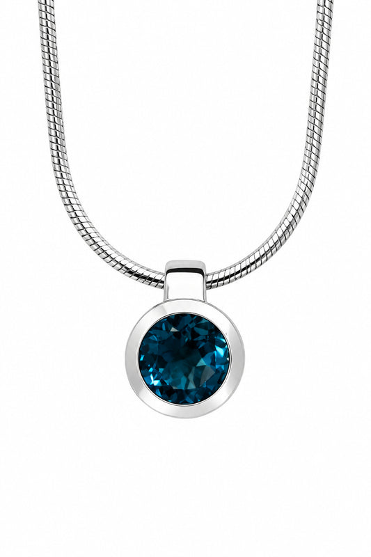 Amethyst and Blue Topaz pendant in sterling silver by Joryel Vera, style P3992 - view 6