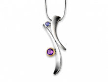 Load image into Gallery viewer, Amethyst and Green Quartz pendant in sterling silver by Joryel Vera, style P6105