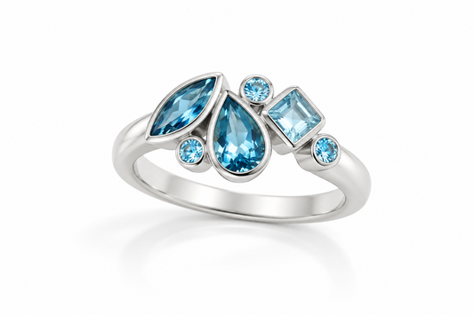 Multi Gemstone Ring in 925 Sterling Silver | R3910