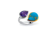Load image into Gallery viewer, Amethyst and Citrine ring in sterling silver by Joryel Vera, style R6588