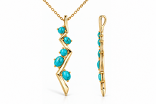 Load image into Gallery viewer, Abstract Turquoise Pendant  | P3999