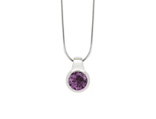 Load image into Gallery viewer, Amethyst and Blue Topaz pendant in sterling silver by Joryel Vera, style P6972 - view 3