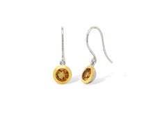 Load image into Gallery viewer, Blue Topaz and Citrine earrings in sterling silver by Joryel Vera, style E4113 - view 4