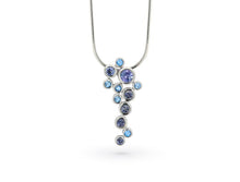 Load image into Gallery viewer, Amethyst and Blue Topaz pendant in sterling silver by Joryel Vera, style P4538 - view 5
