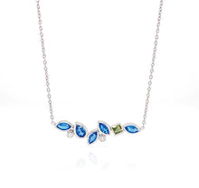Load image into Gallery viewer, London Blue Topaz and White Topaz necklace in sterling silver by Joryel Vera, style N3448 - view 3