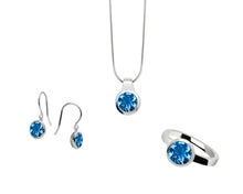 Load image into Gallery viewer, Amethyst and Blue Topaz jewelry set in sterling silver by Joryel Vera, style SET045