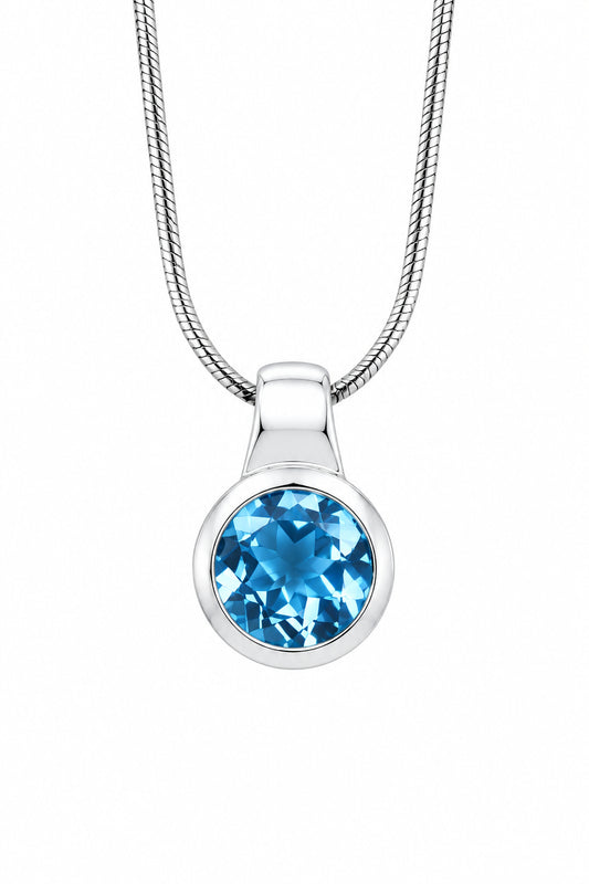 Amethyst and Blue Topaz pendant in sterling silver by Joryel Vera, style P6972