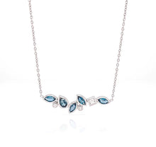 Load image into Gallery viewer, London Blue Topaz and White Topaz necklace in sterling silver by Joryel Vera, style N3448