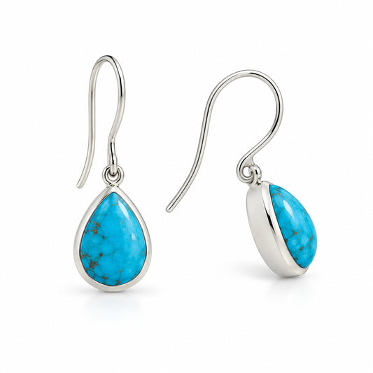 Green Quartz and Sky Blue Topaz earrings in sterling silver by Joryel Vera, style E8606