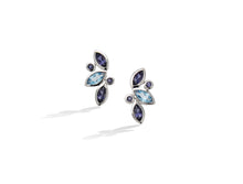 Load image into Gallery viewer, Amethyst and Blue Topaz earrings in sterling silver by Joryel Vera, style E4205 - view 4