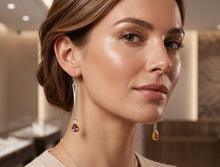 Load image into Gallery viewer, Pear Shape Gemstone Earrings in 925 Sterling Silver | E9876