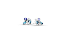 Load image into Gallery viewer, Blue Topaz and Citrine earrings in sterling silver by Joryel Vera, style E5539 - view 2