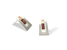 Load image into Gallery viewer, Blue Topaz and Garnet earrings in sterling silver by Joryel Vera, style E9360 - view 2