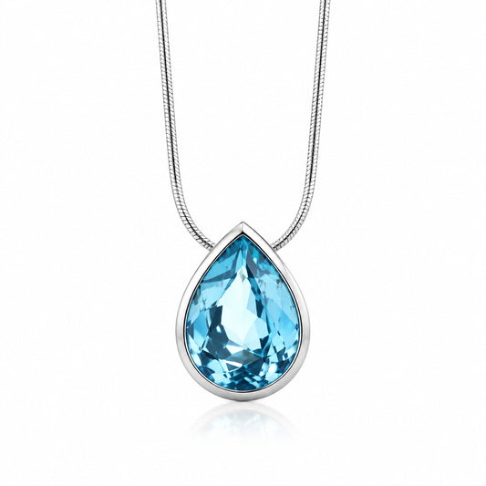 Sky Blue Topaz and Green Quartz pendant in sterling silver by Joryel Vera, style P6995