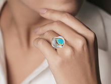 Load image into Gallery viewer, Citrine and Green Amethyst ring in sterling silver by Joryel Vera, style R6127