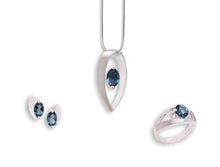 Load image into Gallery viewer, Amethyst and Blue Topaz jewelry set in sterling silver by Joryel Vera - view 6