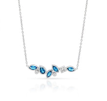 Load image into Gallery viewer, London Blue Topaz and White Topaz necklace in sterling silver by Joryel Vera, style N3448 - view 4