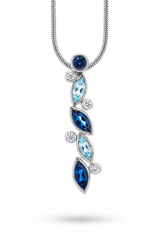 Amethyst and Blue Topaz pendant in sterling silver by Joryel Vera, style P3828 - view 2