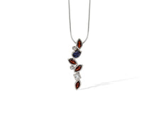 Load image into Gallery viewer, Garnet and London Blue Topaz pendant in sterling silver by Joryel Vera, style P3844 - view 3