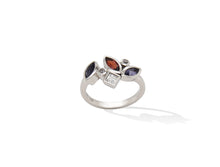 Load image into Gallery viewer, London Blue Topaz and White Topaz ring in sterling silver by Joryel Vera, style R3922 - view 2
