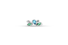Load image into Gallery viewer, Blue Topaz and White Topaz ring in sterling silver by Joryel Vera, style R3923