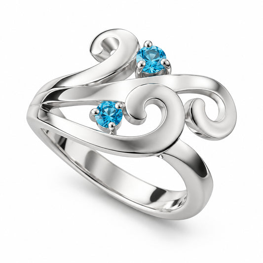 Wind & Sea All Silver Ring in 925 Sterling Silver | R6102