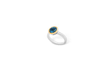 Load image into Gallery viewer, Blue Topaz and Citrine ring in sterling silver by Joryel Vera - view 3