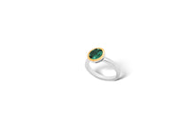 Load image into Gallery viewer, Garnet and London Blue Topaz ring in sterling silver by Joryel Vera, style R3328 - view 3