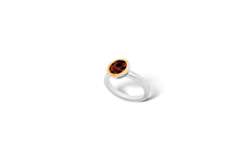 Load image into Gallery viewer, Garnet and London Blue Topaz ring in sterling silver by Joryel Vera, style R3328