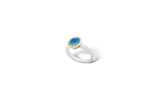 Load image into Gallery viewer, Blue Topaz and Citrine ring in sterling silver by Joryel Vera - view 5