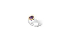 Load image into Gallery viewer, Garnet and London Blue Topaz ring in sterling silver by Joryel Vera, style R3328 - view 5