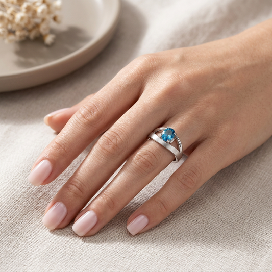 Oval Gemstone Ring in 925 Sterling Silver | R6986