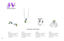 Load image into Gallery viewer, Blue Topaz and Peridot jewelry set in sterling silver by Joryel Vera, style SET202 - view 2