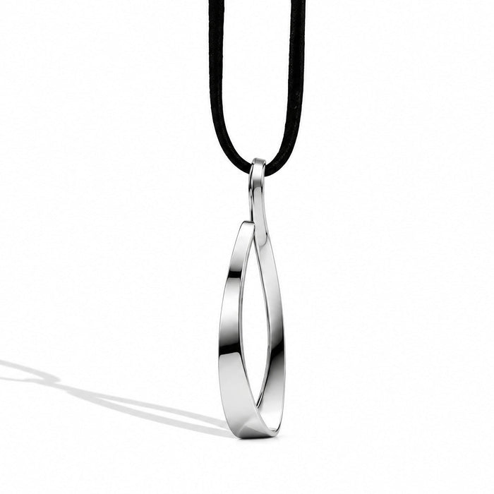Silver Pendant on Leather Cord, 925 Sterling Silver | P6423
