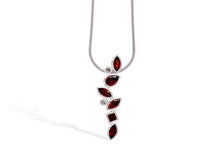 Load image into Gallery viewer, Garnet and London Blue Topaz pendant in sterling silver by Joryel Vera, style P3844 - view 2