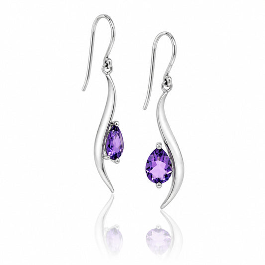 Amethyst and Blue Topaz earrings in sterling silver by Joryel Vera, style E9286 - view 2