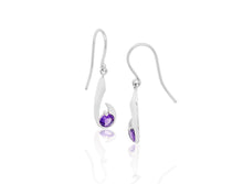 Load image into Gallery viewer, Amethyst and Blue Topaz earrings in sterling silver by Joryel Vera, style E9327