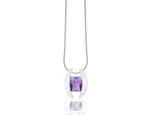 Load image into Gallery viewer, Blue Topaz and Garnet pendant in sterling silver by Joryel Vera, style P4747 - view 6