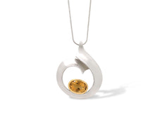 Load image into Gallery viewer, Blue Topaz and Citrine pendant in sterling silver by Joryel Vera, style P6908
