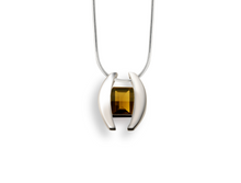 Load image into Gallery viewer, Blue Topaz and Garnet pendant in sterling silver by Joryel Vera, style P4747 - view 5