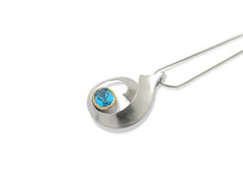 Load image into Gallery viewer, Blue Topaz and Citrine pendant in sterling silver by Joryel Vera, style P6908 - view 3