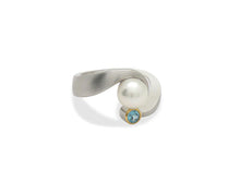 Load image into Gallery viewer, Blue Topaz and Citrine ring in sterling silver by Joryel Vera, style R6982