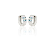 Load image into Gallery viewer, Blue Topaz earrings in sterling silver by Joryel Vera, style E2638 - view 2