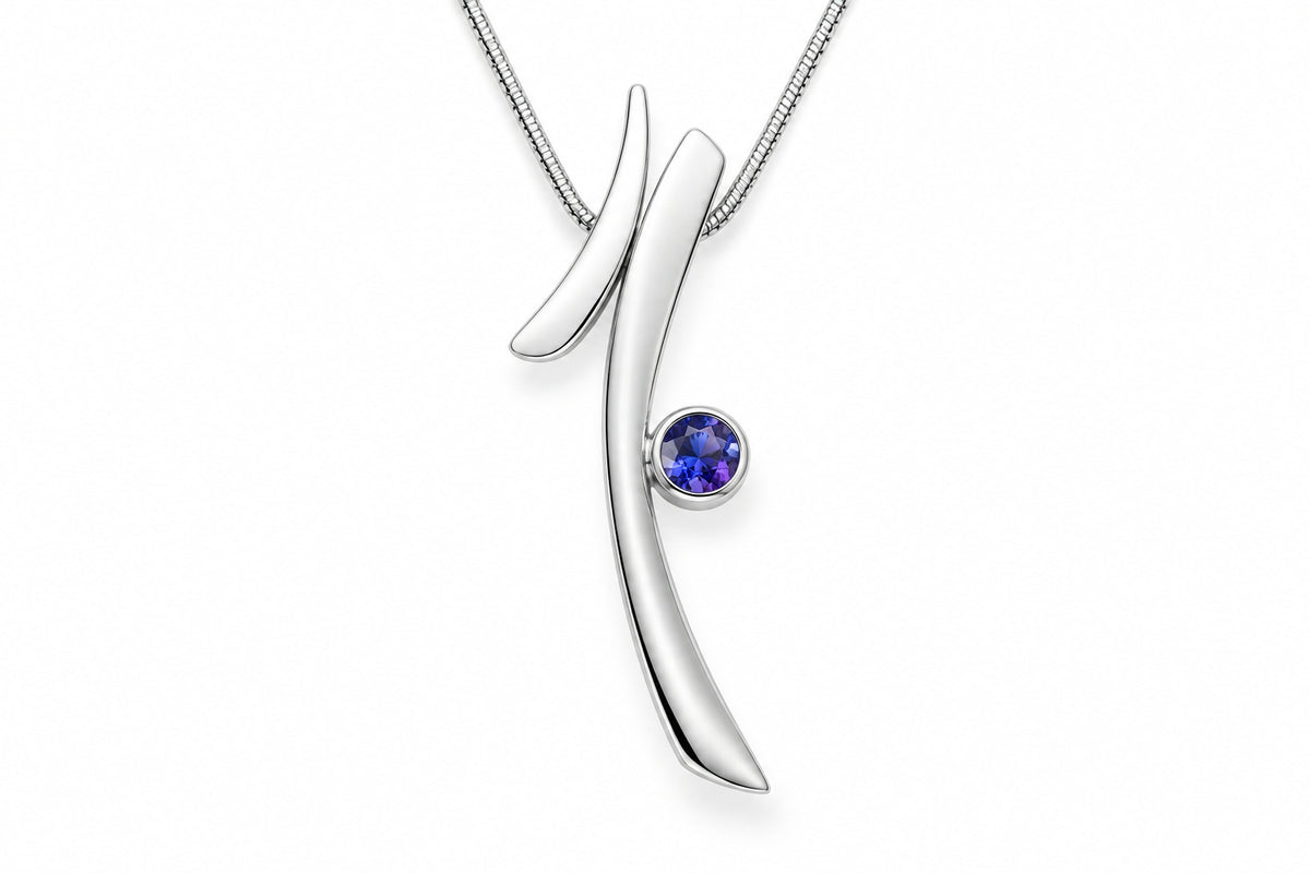 Amethyst and Green Quartz pendant in sterling silver by Joryel Vera, style P6103 - view 2