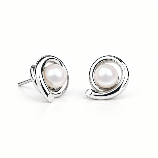 Cultured Pearl earrings in sterling silver by Joryel Vera, style E4308